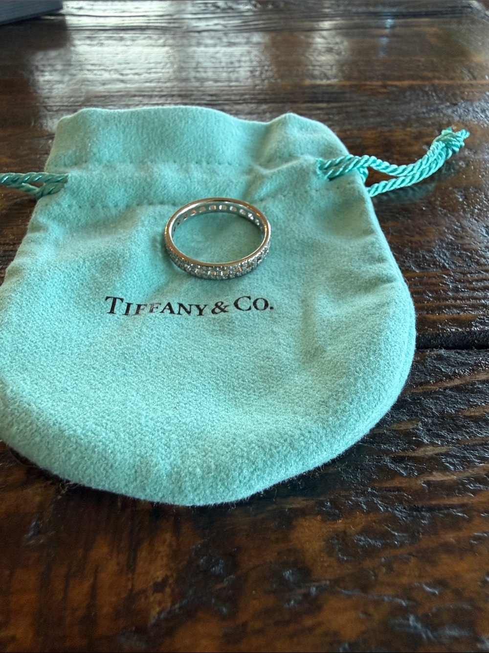 Tiffany & Co. T Ring in White Gold with Pavé Diamonds - Picture 2 of 2